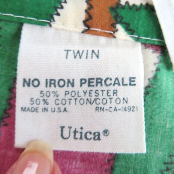 Vintage 1977 JP Stevens Twin Flat Sheet Flower Bouquet No Iron Percale USA Made - Picture 8 of 10